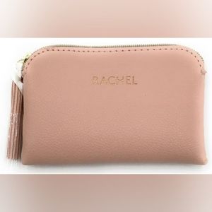 Chosen Personalised 'RACHEL' Lt.Pink Make-up bag/purse-Gold Zip- Pink tassel NWT